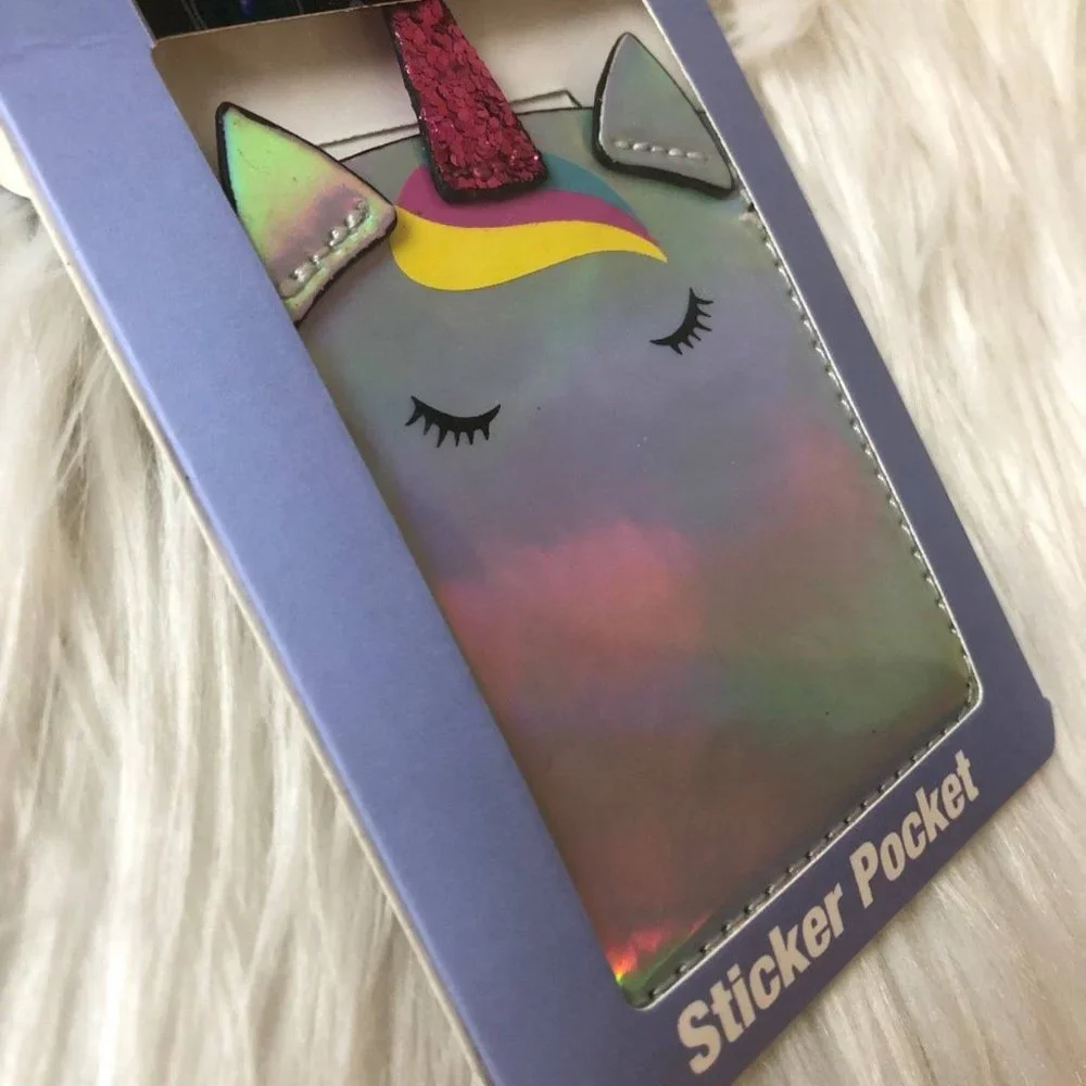 Madden Girl Iridescent Unicorn Phone Sticker Pocket
